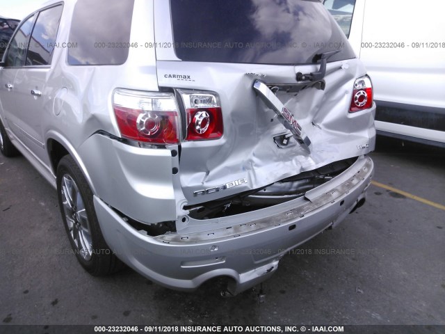 1GKKVTED1CJ151116 - 2012 GMC ACADIA DENALI SILVER photo 6