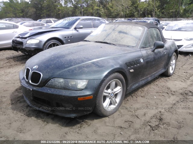 4USCH9349YLF84396 - 2000 BMW Z3 2.3 GREEN photo 2