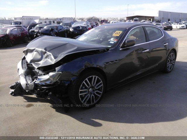 ZAM57XSA4G1179465 - 2016 MASERATI GHIBLI GRAY photo 2