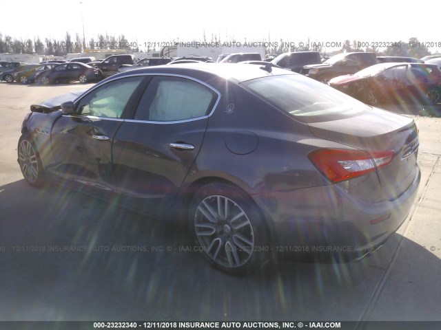 ZAM57XSA4G1179465 - 2016 MASERATI GHIBLI GRAY photo 3