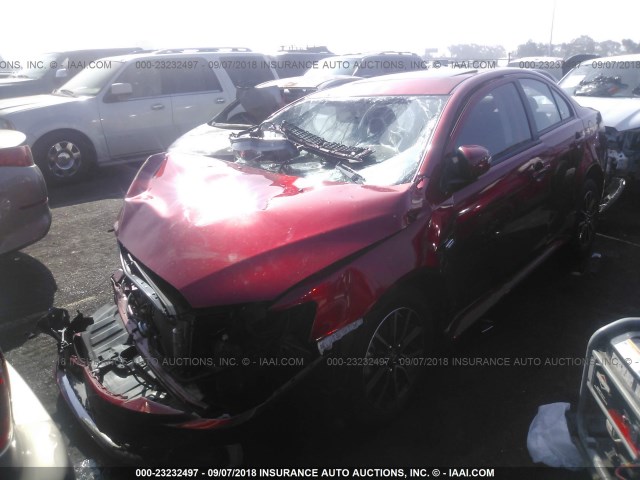 JA32U2FU5HU001005 - 2017 MITSUBISHI LANCER ES RED photo 2