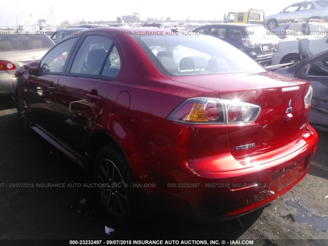 JA32U2FU5HU001005 - 2017 MITSUBISHI LANCER ES RED photo 3