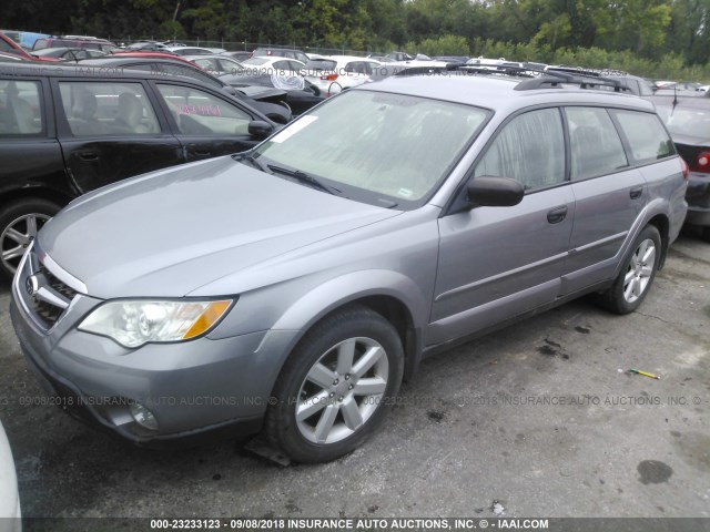 4S4BP61C587350464 - 2008 SUBARU OUTBACK 2.5I SILVER photo 2