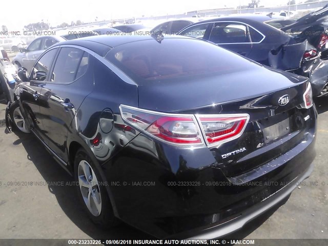 KNAGM4AD1E5073672 - 2014 KIA OPTIMA HYBRID BLACK photo 3