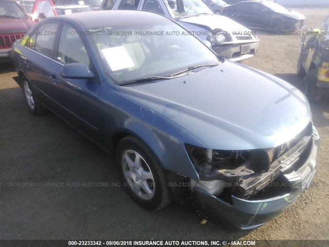 5NPEU46FX6H090928 - 2006 HYUNDAI SONATA GLS/LX BLUE photo 1