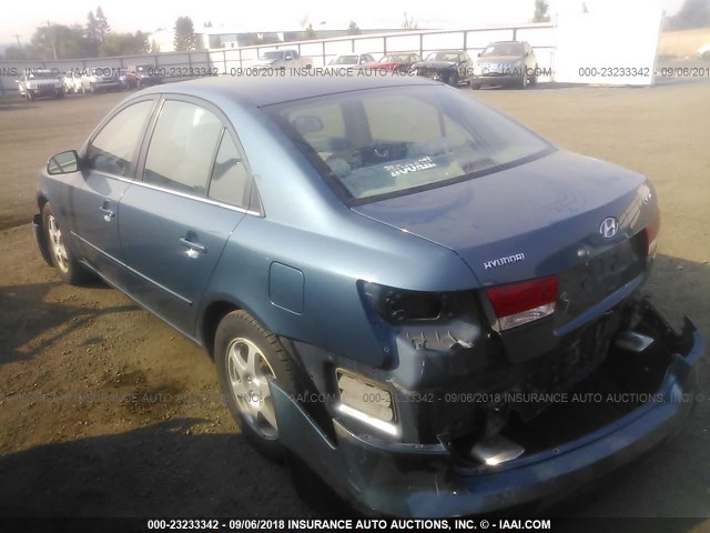 5NPEU46FX6H090928 - 2006 HYUNDAI SONATA GLS/LX BLUE photo 3