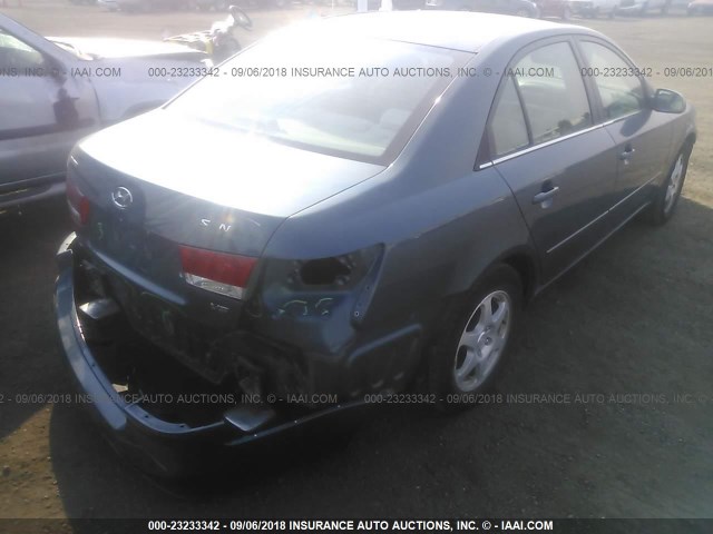 5NPEU46FX6H090928 - 2006 HYUNDAI SONATA GLS/LX BLUE photo 4