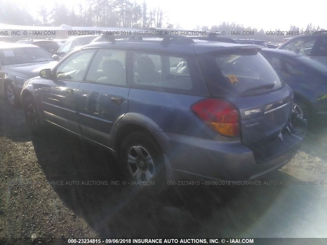 4S4BP61C277343292 - 2007 SUBARU LEGACY OUTBACK 2.5I BLUE photo 3