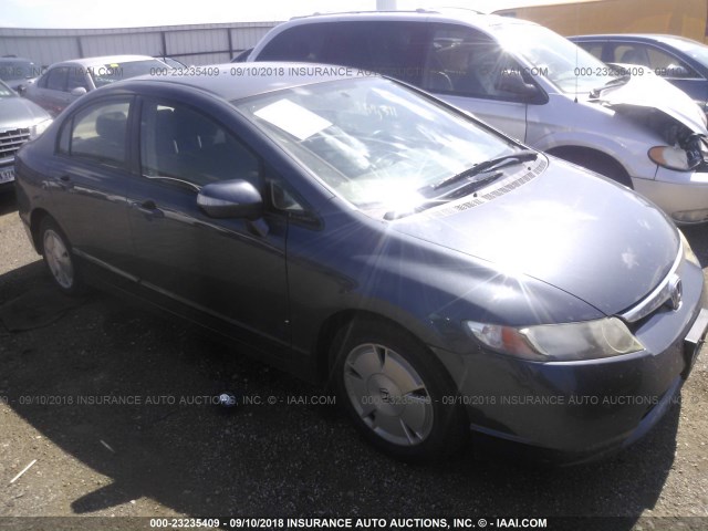 JHMFA36228S024669 - 2008 HONDA CIVIC HYBRID BLUE photo 1