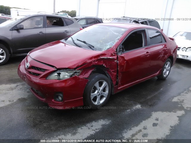 5YFBU4EE6DP152787 - 2013 TOYOTA COROLLA S/LE RED photo 2