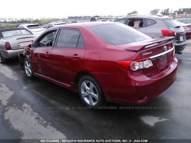 5YFBU4EE6DP152787 - 2013 TOYOTA COROLLA S/LE RED photo 3