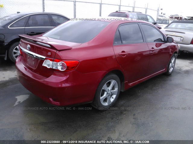 5YFBU4EE6DP152787 - 2013 TOYOTA COROLLA S/LE RED photo 4