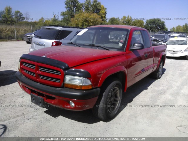 1B7GL22X41S237737 - 2001 DODGE DAKOTA RED photo 2