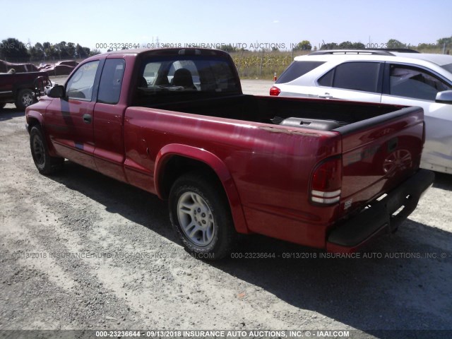 1B7GL22X41S237737 - 2001 DODGE DAKOTA RED photo 3