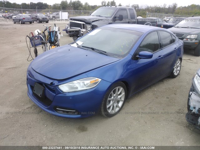 1C3CDFBA0DD136593 - 2013 DODGE DART SXT BLUE photo 2