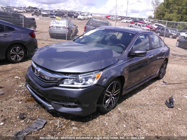 1HGCR2F1XHA061152 - 2017 HONDA ACCORD SPORT SPECIAL EDITION GRAY photo 2