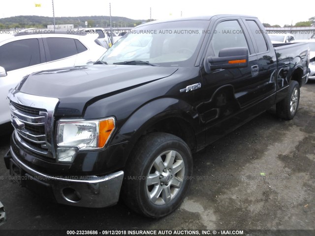 1FTEX1CM4DFC94740 - 2013 FORD F150 SUPER CAB BLACK photo 2