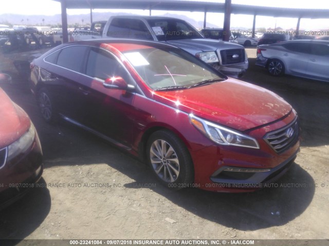 5NPE34AF2FH236717 - 2015 HYUNDAI SONATA SPORT/LIMITED RED photo 1