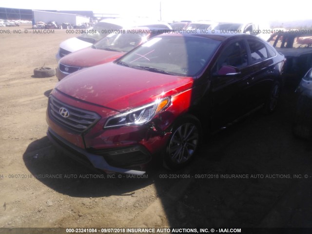 5NPE34AF2FH236717 - 2015 HYUNDAI SONATA SPORT/LIMITED RED photo 2