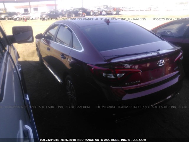 5NPE34AF2FH236717 - 2015 HYUNDAI SONATA SPORT/LIMITED RED photo 3