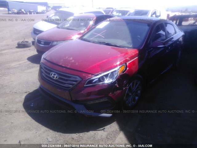 5NPE34AF2FH236717 - 2015 HYUNDAI SONATA SPORT/LIMITED RED photo 6