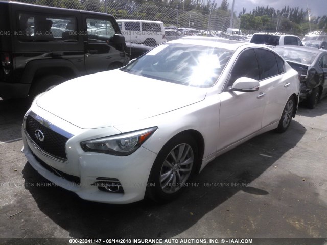 JN1AV7APXEM691812 - 2014 INFINITI Q50 HYBRID PREMIUM/SPORT WHITE photo 2