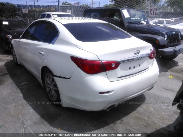 JN1AV7APXEM691812 - 2014 INFINITI Q50 HYBRID PREMIUM/SPORT WHITE photo 3