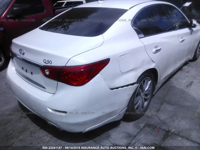 JN1AV7APXEM691812 - 2014 INFINITI Q50 HYBRID PREMIUM/SPORT WHITE photo 6