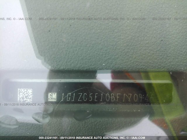 1G1ZC5E10BF170946 - 2011 CHEVROLET MALIBU 1LT WHITE photo 9