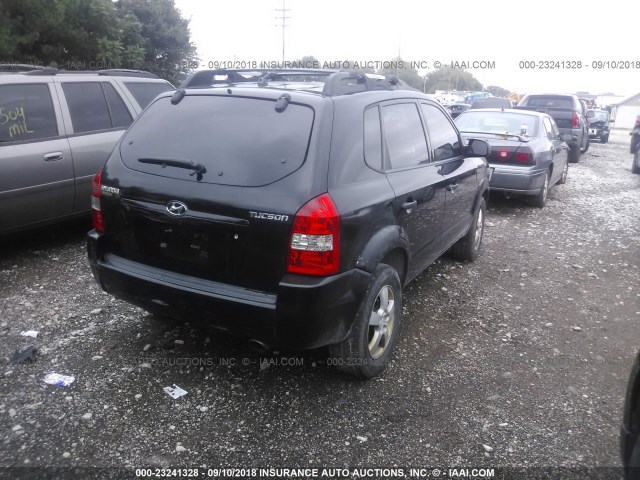 KM8JM12B45U138519 - 2005 HYUNDAI TUCSON GL BLACK photo 4
