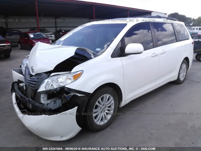 5TDYK3DC3ES468019 - 2014 TOYOTA SIENNA XLE/LIMITED WHITE photo 2