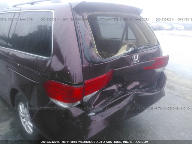 5FNRL3H76AB021021 - 2010 HONDA ODYSSEY EXL MAROON photo 6