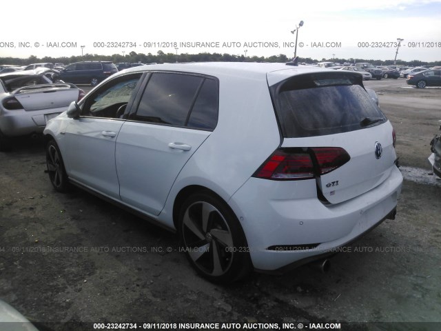 3VW447AU9JM255984 - 2018 VOLKSWAGEN GTI S/SE/AUTOBAHN WHITE photo 3