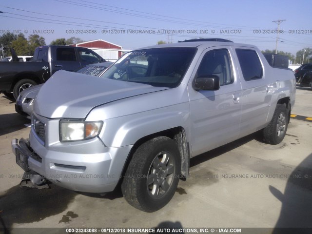 2HJYK16357H547688 - 2007 HONDA RIDGELINE RTX SILVER photo 2