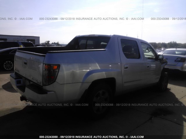 2HJYK16357H547688 - 2007 HONDA RIDGELINE RTX SILVER photo 4