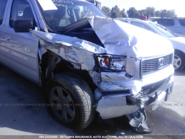 2HJYK16357H547688 - 2007 HONDA RIDGELINE RTX SILVER photo 6