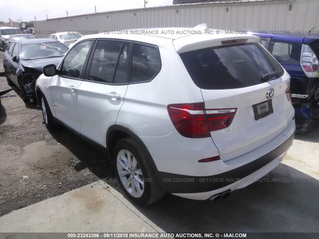 5UXWX9C52E0D38476 - 2014 BMW X3 XDRIVE28I WHITE photo 3