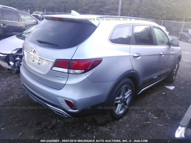 KM8SR4HF9JU287603 - 2018 HYUNDAI SANTA FE SE/LIMITED GRAY photo 4