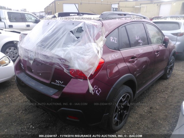 JF2GPAGC6E8213111 - 2014 SUBARU XV CROSSTREK 2.0 LIMITED MAROON photo 4