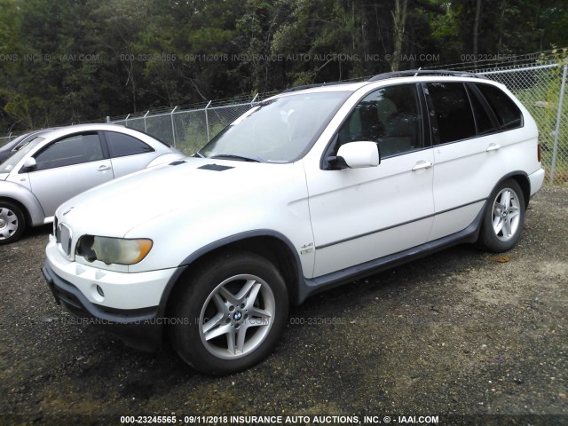 5UXFB33523LH41395 - 2003 BMW X5 4.4I WHITE photo 2