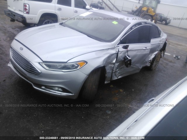 3FA6P0RU0HR323199 - 2017 FORD FUSION TITANIUM HEV SILVER photo 2