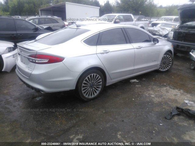 3FA6P0RU0HR323199 - 2017 FORD FUSION TITANIUM HEV SILVER photo 4