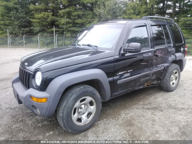 1J4GL48K83W631061 - 2003 JEEP LIBERTY SPORT/FREEDOM BLACK photo 2