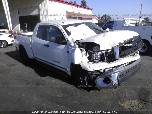 5TFUY5F13AX147297 - 2010 TOYOTA TUNDRA DOUBLE CAB SR5 WHITE photo 1