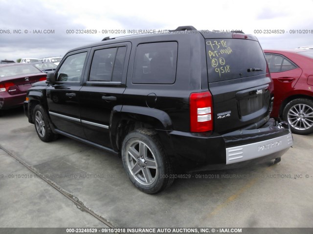 1J8FF48W68D621541 - 2008 JEEP PATRIOT LIMITED BLACK photo 3