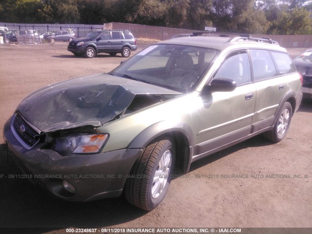 4S4BP61C656389016 - 2005 SUBARU LEGACY OUTBACK 2.5I GREEN photo 2