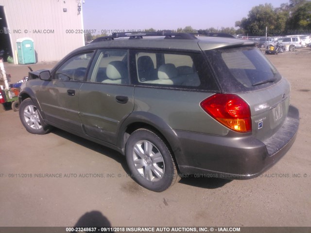 4S4BP61C656389016 - 2005 SUBARU LEGACY OUTBACK 2.5I GREEN photo 3