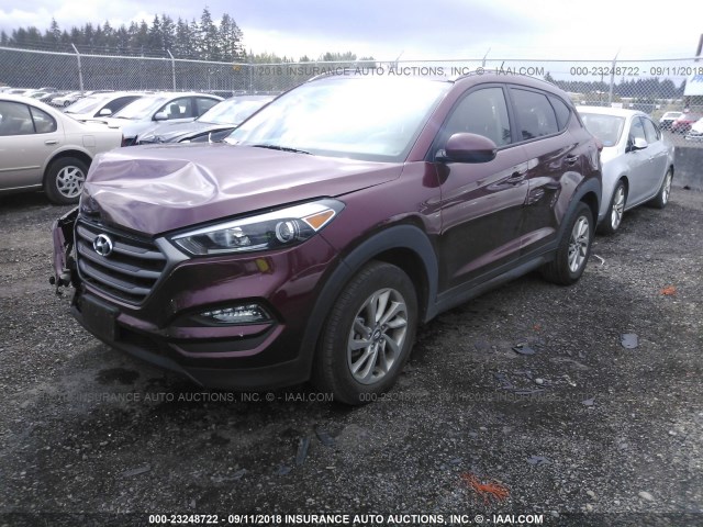 KM8J33A41GU210829 - 2016 HYUNDAI TUCSON LIMITED/SPORT AND ECO/SE RED photo 2