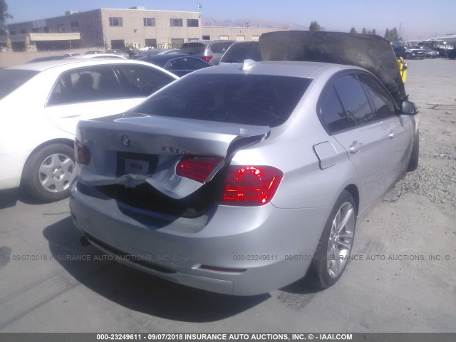 WBA3D5C58EKX97192 - 2014 BMW 328 D/XDRIVE ვერცხლისფერი ფოტო 4