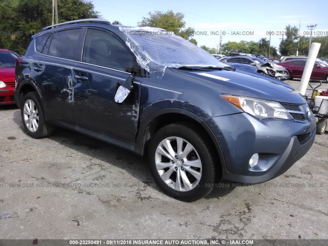 2T3YFREV5EW114895 - 2014 TOYOTA RAV4 LIMITED BLUE photo 1